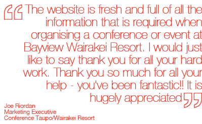 ReserveGroup Testimonials Joe Riordan Conference Taupo Wairakei Resort